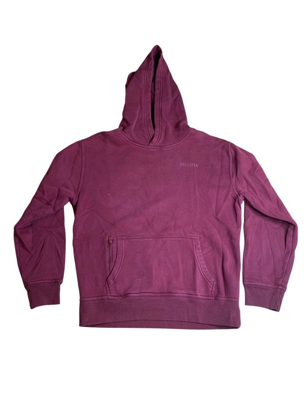 Hollister Relaxed Fit Hoodie | Maroon / Burgundy Size XS